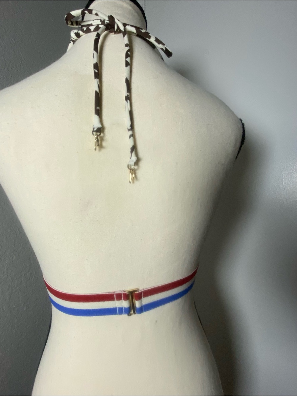 Y2K Juicy Couture Brown & Cream Scottie Dog Bikini Top Size Large - Picture 5 of 7